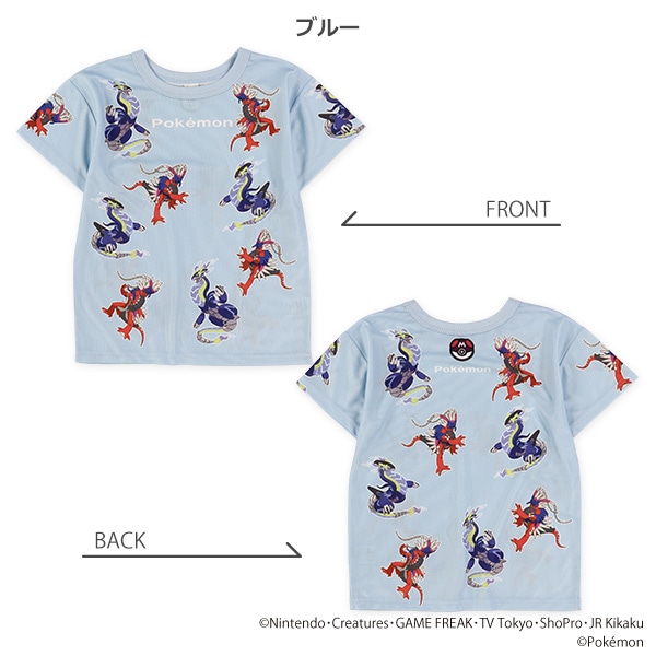 ポリエステルメッシュ総柄半袖Tシャツ（ポケモン）