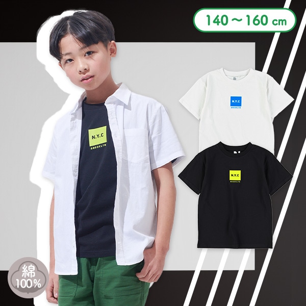 N.Y.Cボックスロゴ半袖Tシャツ