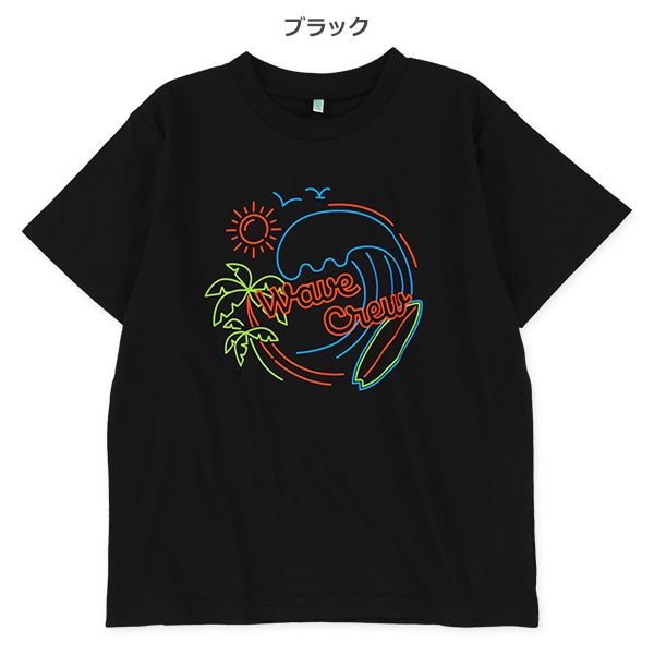 サーフネオンプリント半袖Tシャツ
