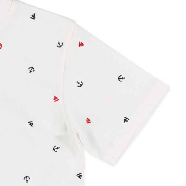 マリン総柄プリント半袖Tシャツ