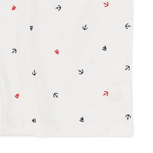 マリン総柄プリント半袖Tシャツ