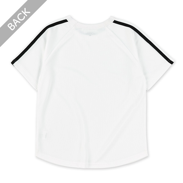 ポリエステルメッシュ肩ラインラグラン半袖Tシャツ