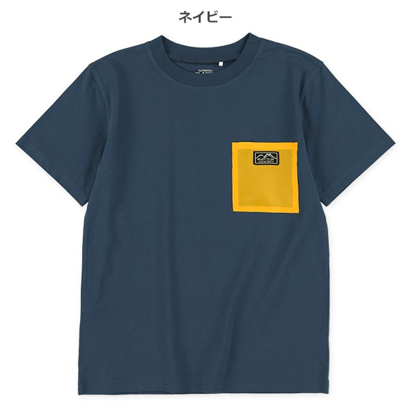 配色ポケット付き半袖Tシャツ