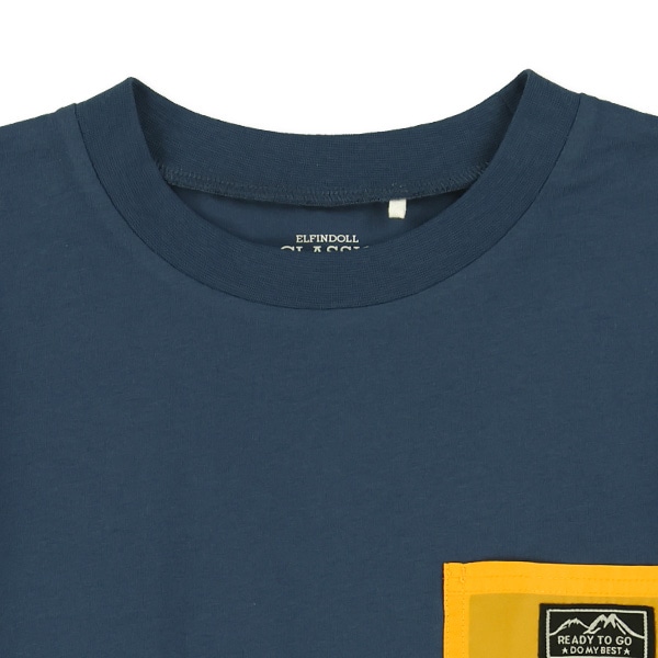 配色ポケット付き半袖Tシャツ