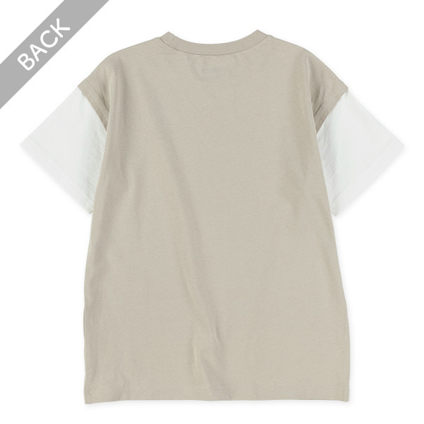 袖レイヤード風半袖Tシャツ