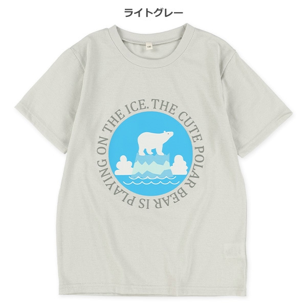 白くまプリント半袖Tシャツ