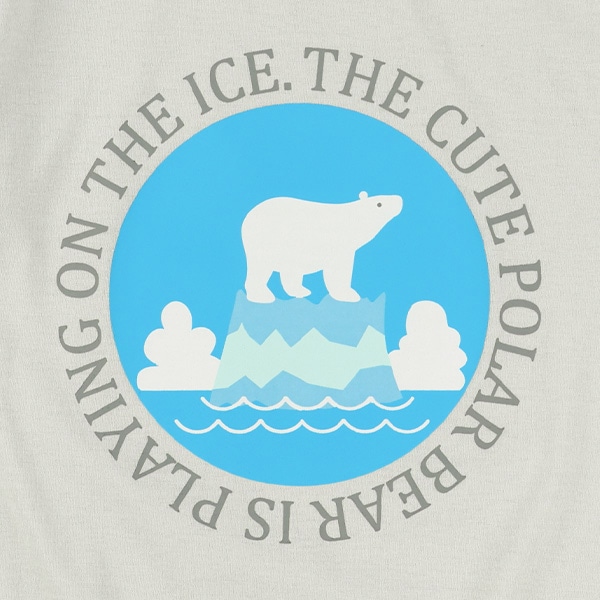 白くまプリント半袖Tシャツ