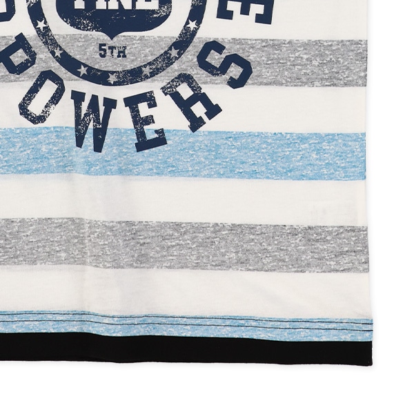 裏ボーダープリント半袖Tシャツ