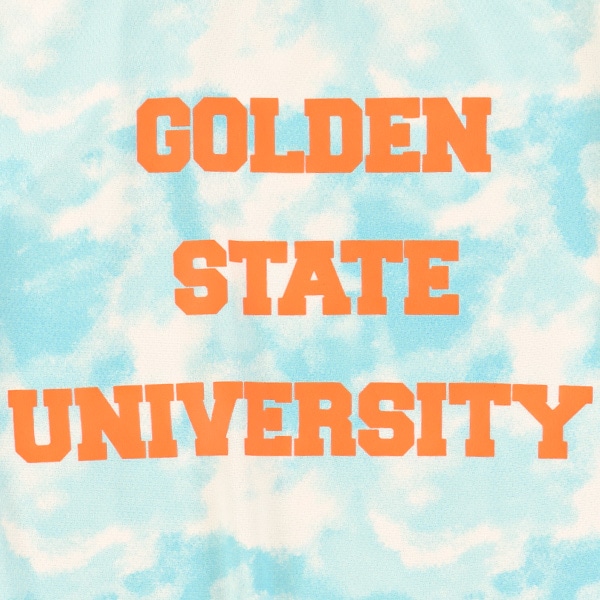 裏メッシュタイダイ風ロゴ半袖ビッグTシャツ