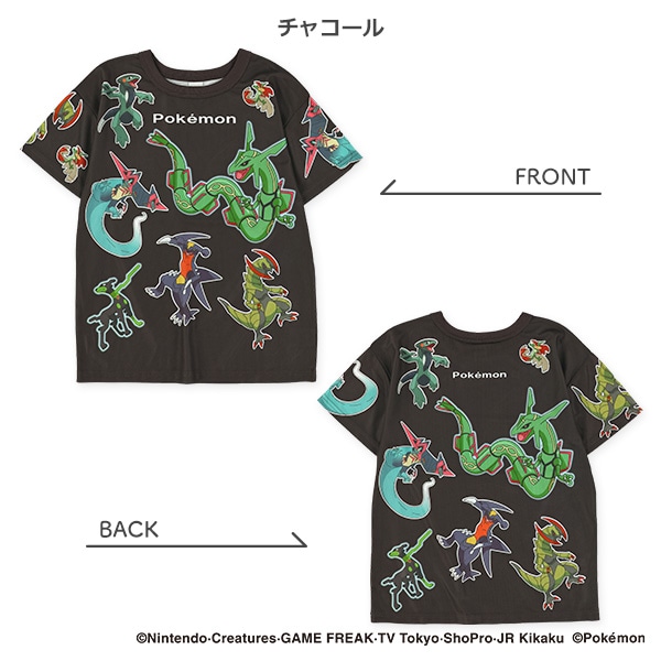 ポリエステルメッシュ総柄半袖Tシャツ（ポケモン）