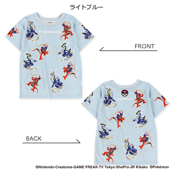 ポリエステルメッシュ総柄半袖Tシャツ（ポケモン）