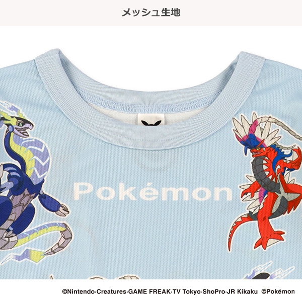 ポリエステルメッシュ総柄半袖Tシャツ（ポケモン）