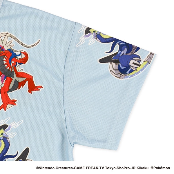 ポリエステルメッシュ総柄半袖Tシャツ（ポケモン）