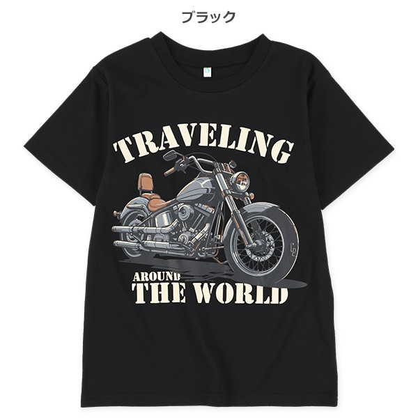 バイクロゴプリント半袖Tシャツ