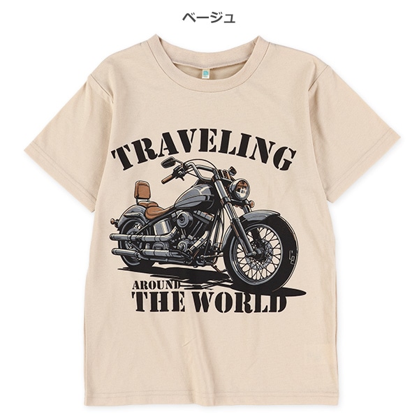 バイクロゴプリント半袖Tシャツ