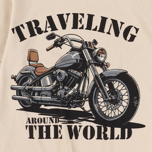 バイクロゴプリント半袖Tシャツ