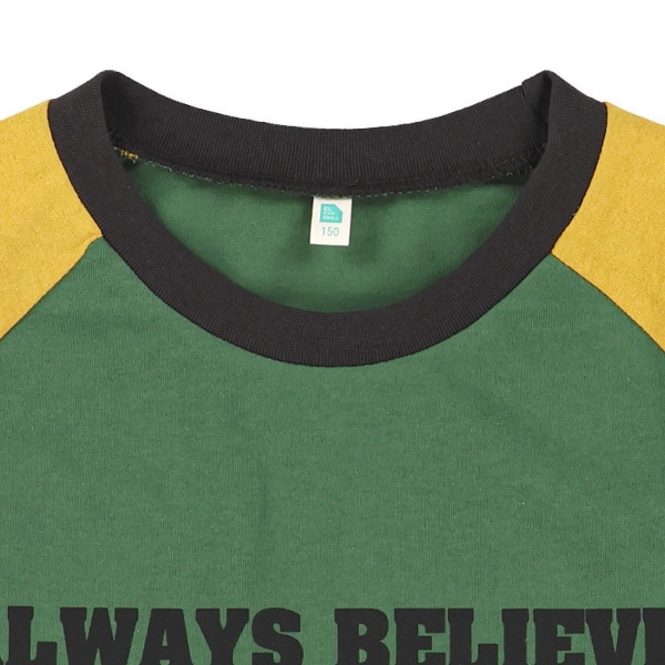 配色ラグラン肩胸ロゴ半袖Tシャツ