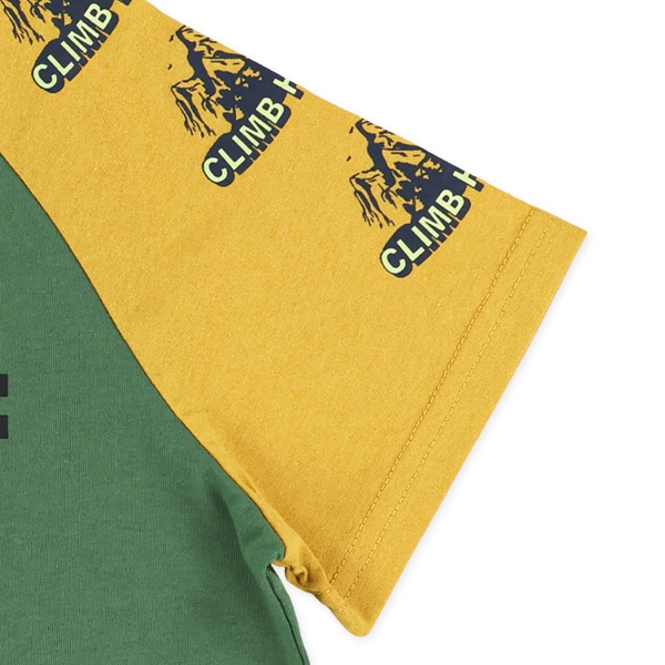 配色ラグラン肩胸ロゴ半袖Tシャツ