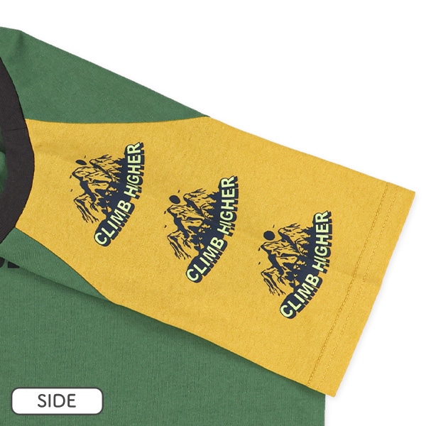 配色ラグラン肩胸ロゴ半袖Tシャツ