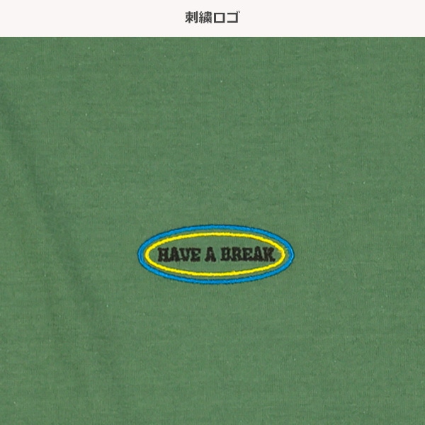 胸ロゴ刺繍リンガー半袖Tシャツ