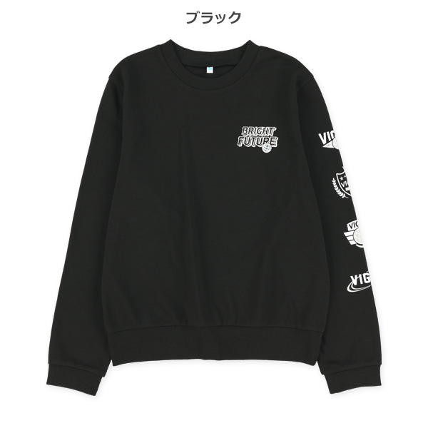 ミニ裏毛袖ロゴワイドトレーナー