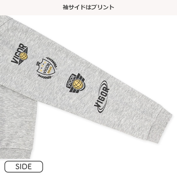 ミニ裏毛袖ロゴワイドトレーナー