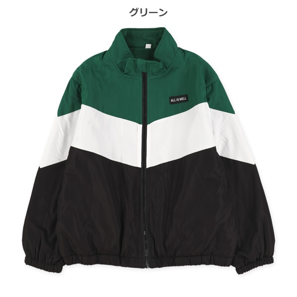 裏フリース配色切り替えジャケット