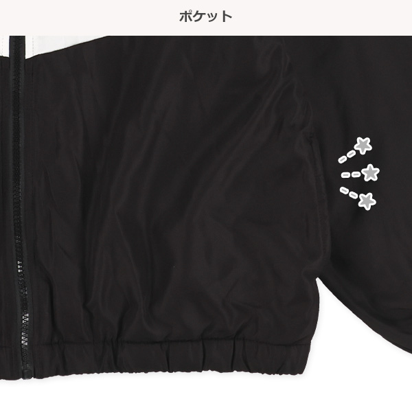 裏フリース配色切り替えジャケット