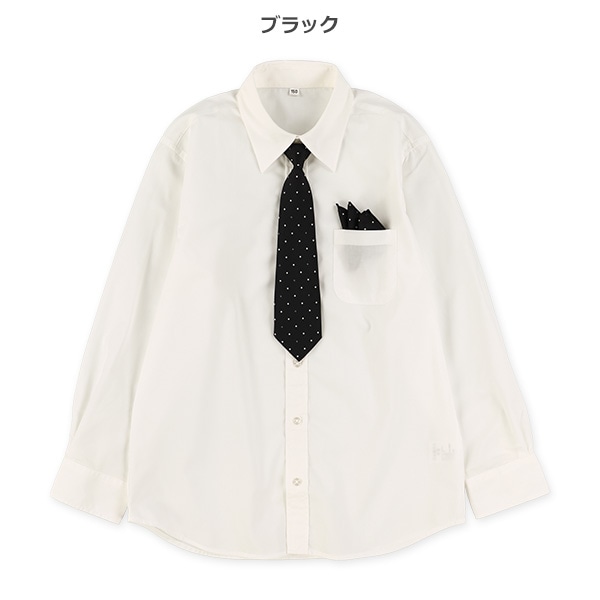 フォーマルネクタイ付き長袖シャツ