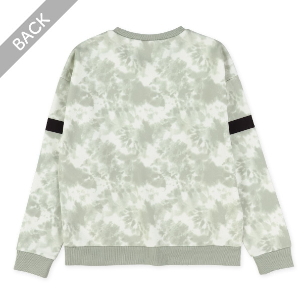 裏起毛タイダイ風プリントポケットトレーナー
