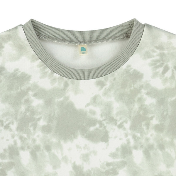 裏起毛タイダイ風プリントポケットトレーナー