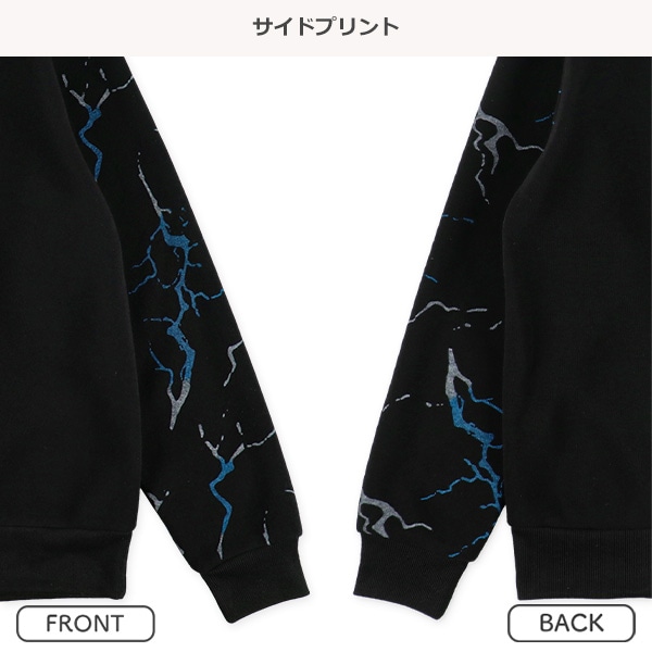 裏起毛ロゴ袖プリントトレーナー