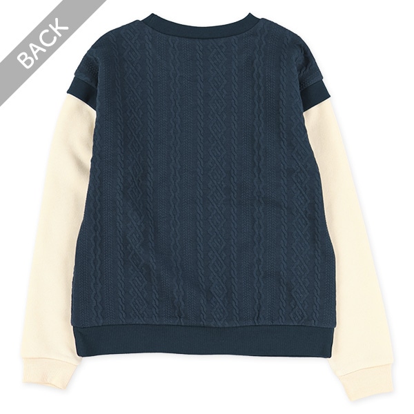 レイヤード風ジャガードトレーナー