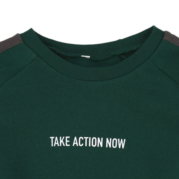 裏起毛サイド3ライン胸ロゴトレーナー