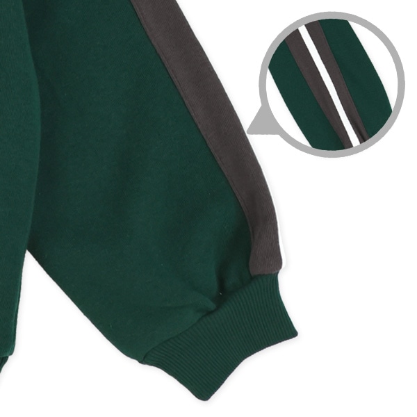 裏起毛サイド3ライン胸ロゴトレーナー