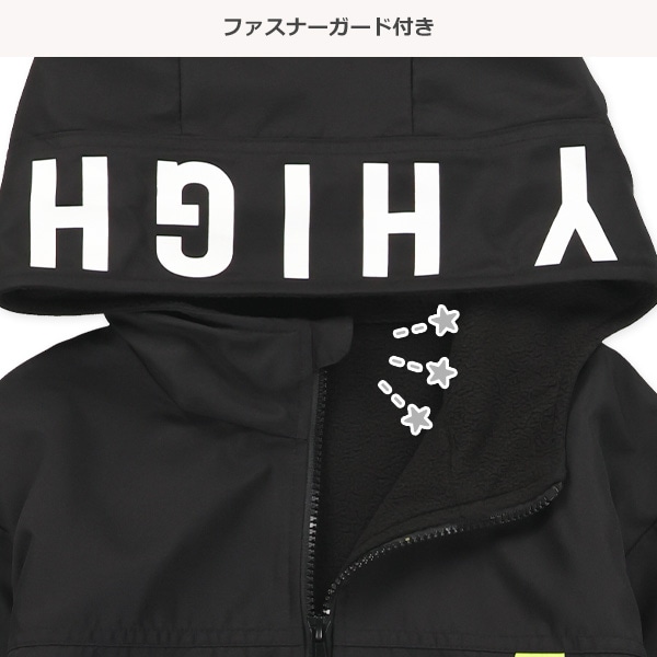 裏フリースフードロゴジャケット