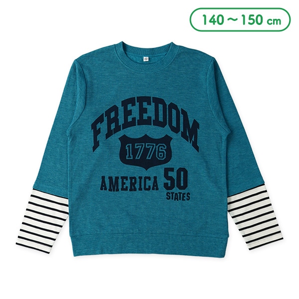 接結ニットレイヤード風長袖Tシャツ