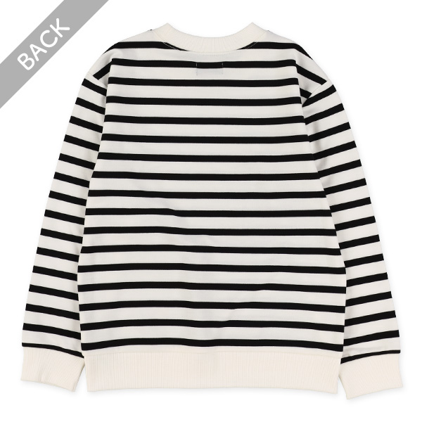 ミニ裏毛ボーダー薄手トレーナー