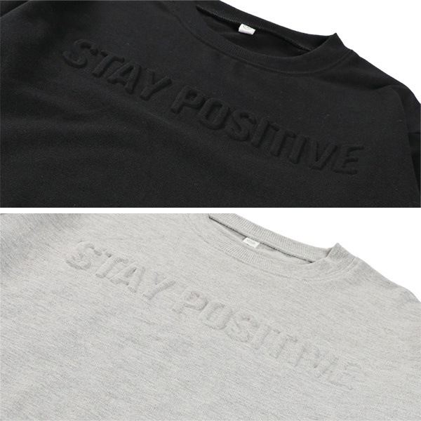 裏毛エンボスロゴ薄手トレーナー