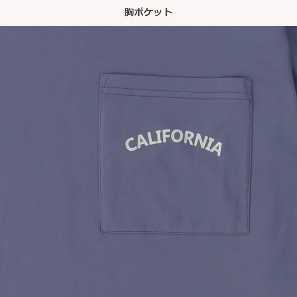 胸ロゴポケット付きワイド長袖Tシャツ