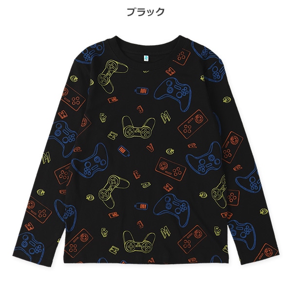 ゲーム総柄長袖Tシャツ