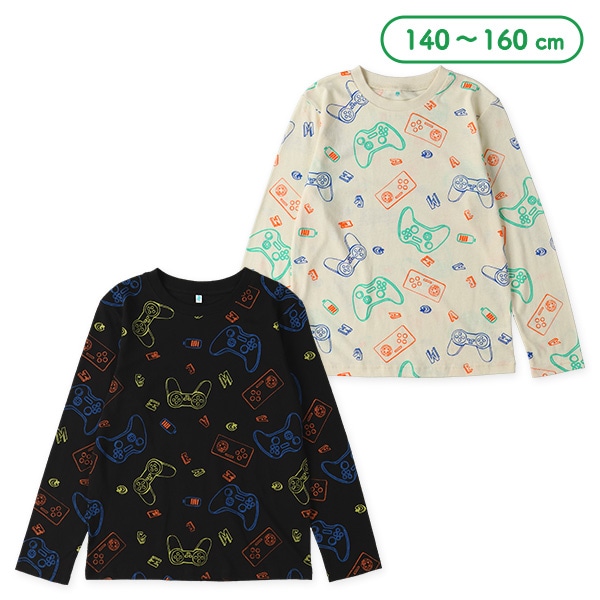 ゲーム総柄長袖Tシャツ