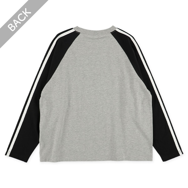 袖ライン発泡ワイド長袖Tシャツ