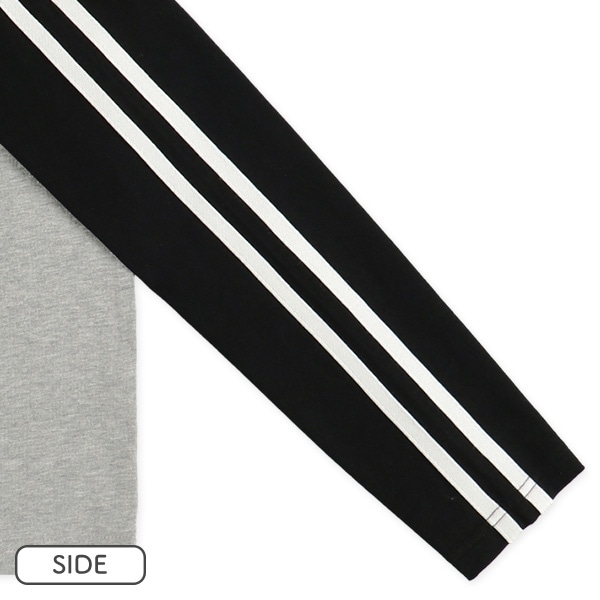 袖ライン発泡ワイド長袖Tシャツ