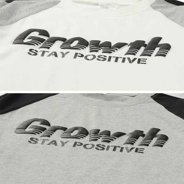 袖ライン発泡ワイド長袖Tシャツ