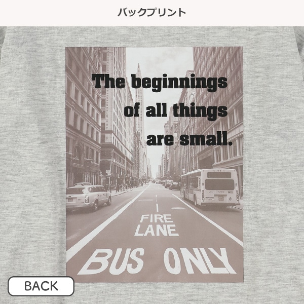 前後プリント長袖Tシャツ