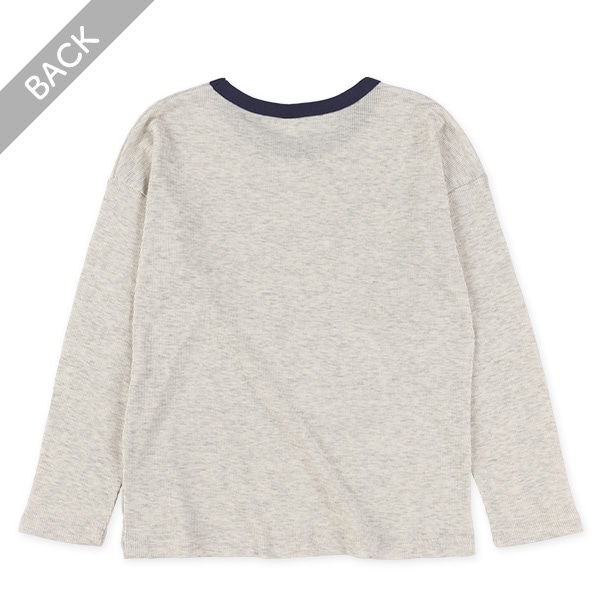 スパンテレコボーダー・無地長袖Tシャツ