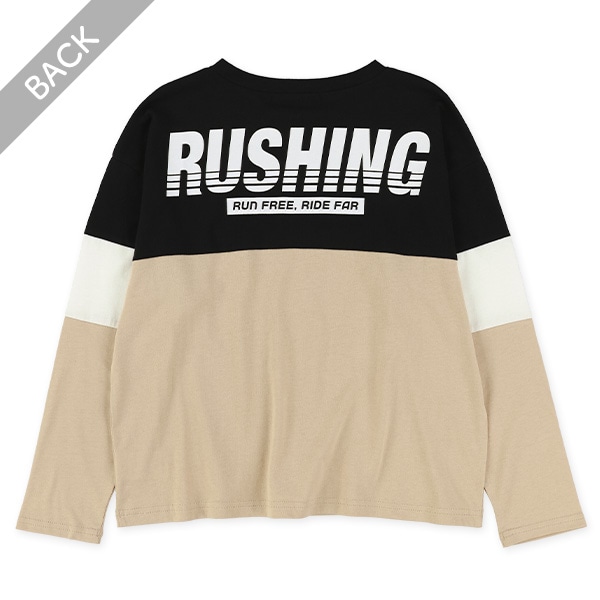 袖切り替えロゴ長袖Tシャツ