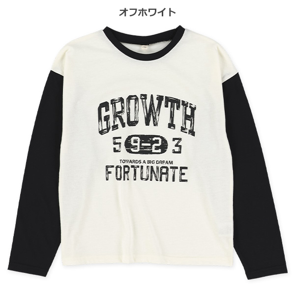 袖切り替えロゴ長袖Tシャツ