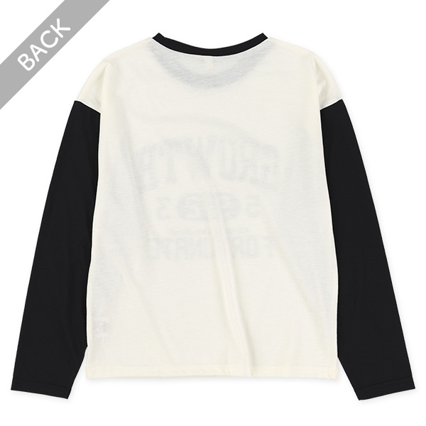 袖切り替えロゴ長袖Tシャツ